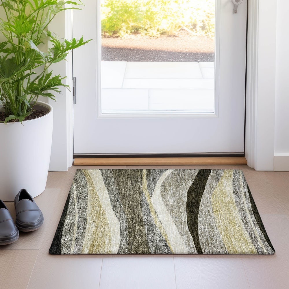 Machine Washable Indoor/ Outdoor Contemporary Deco Chantille Rug