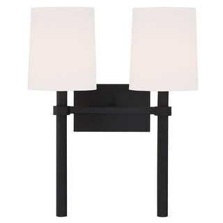 Bromley 2 Light Black Forged Wall Mount - 13.75'' W x 18.37'' H x 7.125'' D