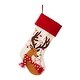 preview thumbnail 36 of 51, Glitzhome 21"L LED Embroidered Linen Reindeer Cat Dog Christmas Stockings