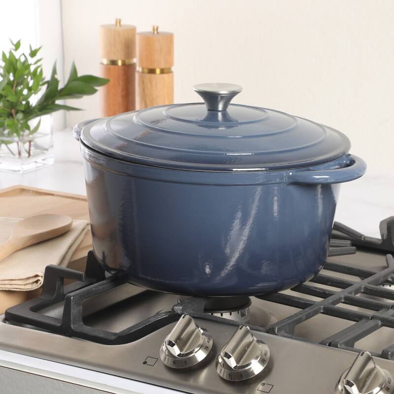 Gibson Home Enameled Cast Iron Dutch Oven Pot with Lid