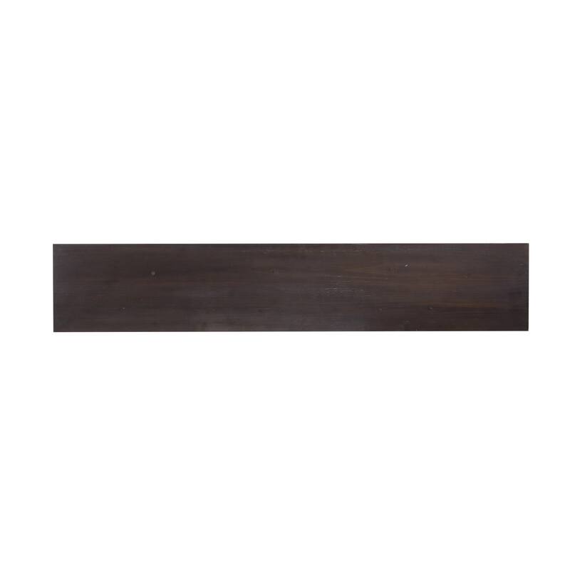 Espresso Wood Rectangular Console Table with Black Iron Frame - 54” L x 10” W x 30” H