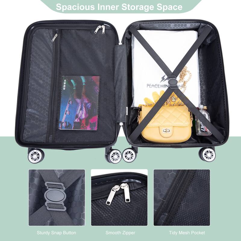 20/14" Spinner Wheels Luggage Sets 2 Piece Lightweight Suitcase Sets, Carry On Trunks Sets