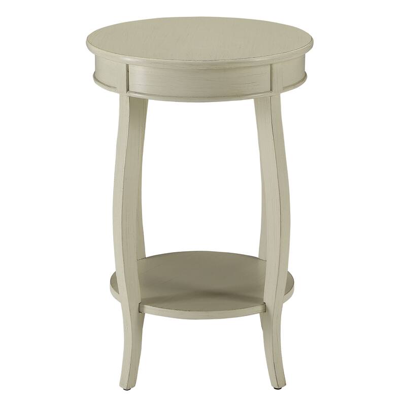 Round Side Table with Bottom Shelf