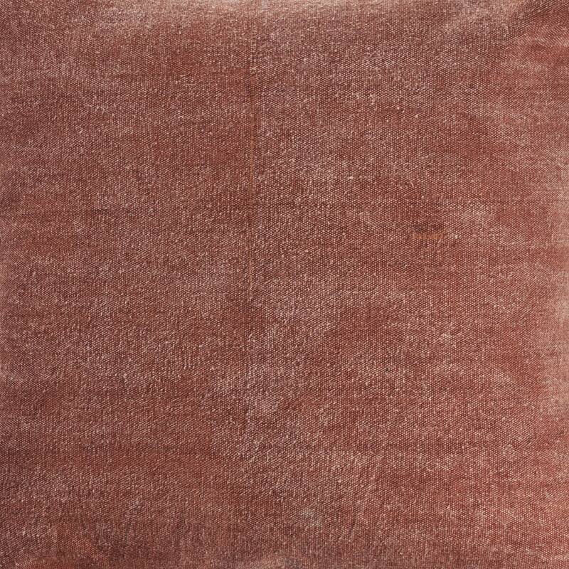 HomeRoots 24" X 24" Clay 100% Cotton Zippered Pillow