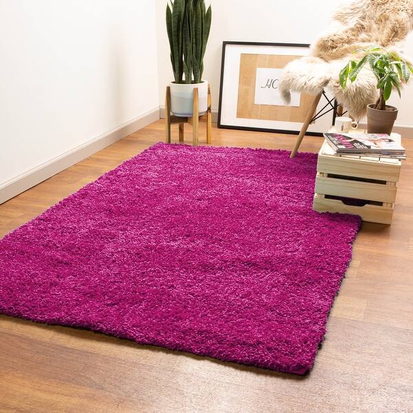 Shop Machine Woven Cozy Solid Shag Rug 3 Feet 3 Inches X 5 Feet 3