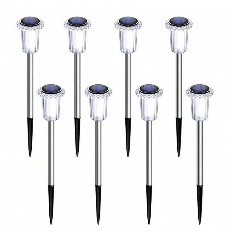 13'' Solar Pathway Lights Outdoor LED Yard Lights for Garden, Driveway - 8 Pack
