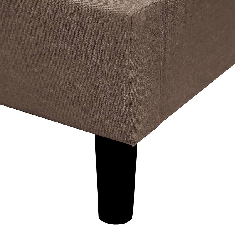 Queen Size Upholstered Contemporary Platform Bed with Tufted Headboard