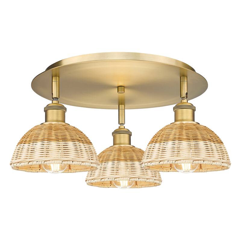 Innovations Lighting Endless Possibilities Ballston - Bristol Natural II - 3 Light 19" Flush Mount