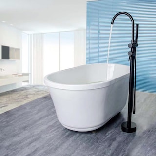 Double Handle Floor Mounted Freestanding Tub Filler Trim