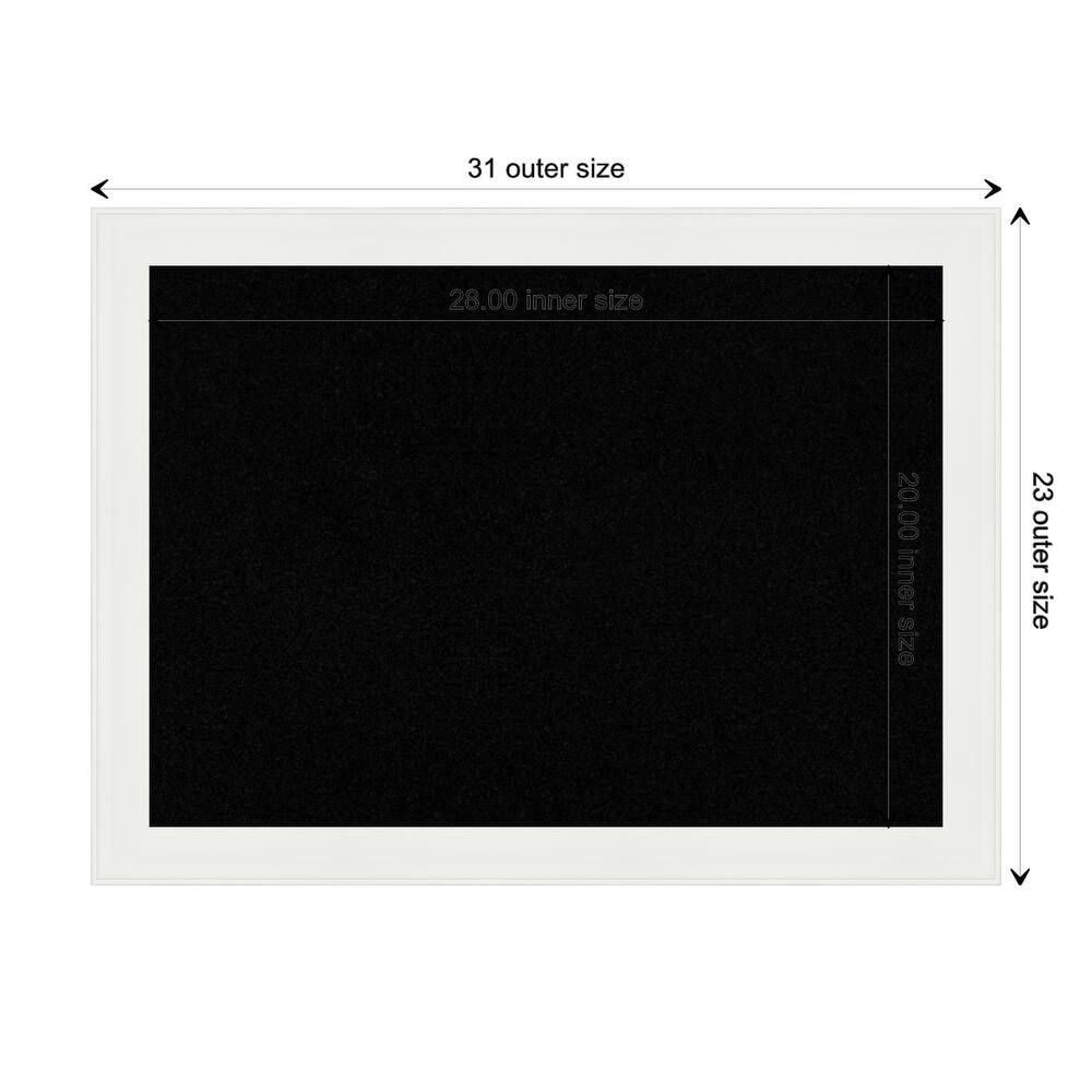 Vanity White Narrow Framed Black Corkboard Bulletin Board