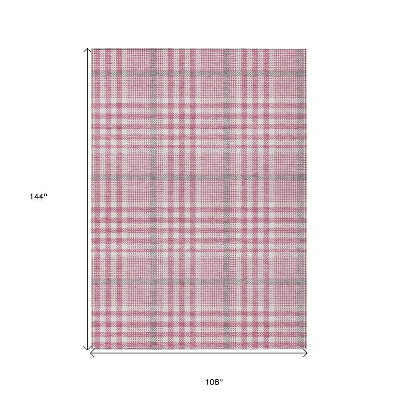 HomeRoots Plaid Transitional Rectangle Outdoor Rug