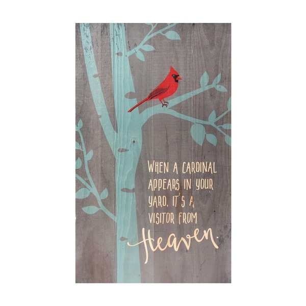 Dallas Pridgen Jewelry Red Cardinal in Tree Wood Plaque Wall Art Print, 24" x 14" - Gray - 24 in. x 14 in.