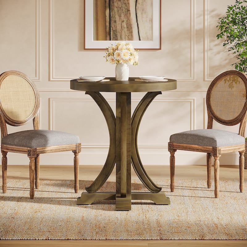 23" Solid Wood Pedestal Dining Table - wood