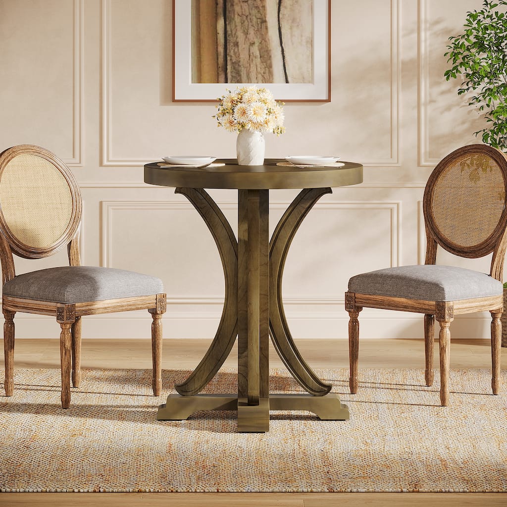 23" Solid Wood Pedestal Dining Table