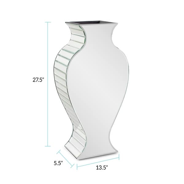 Allan Andrews Tall Silver Rounded Mirrored Glass Vase