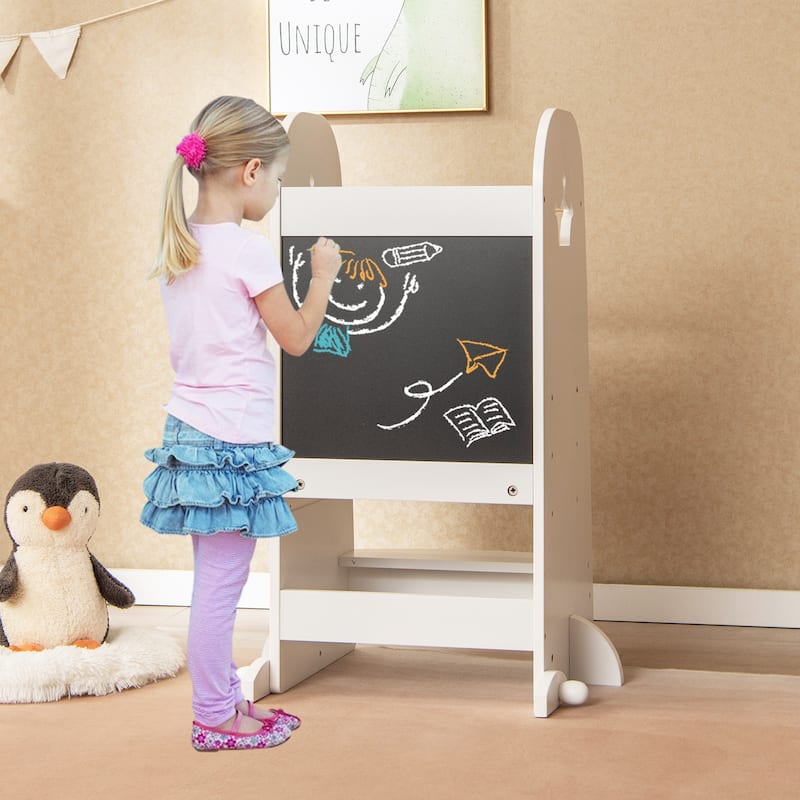 Gymax Multi-purpose Kids Kitchen Tower Children Standing Tower Kids
