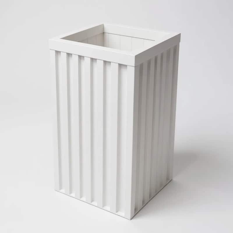 Square Grove Column Planter - White