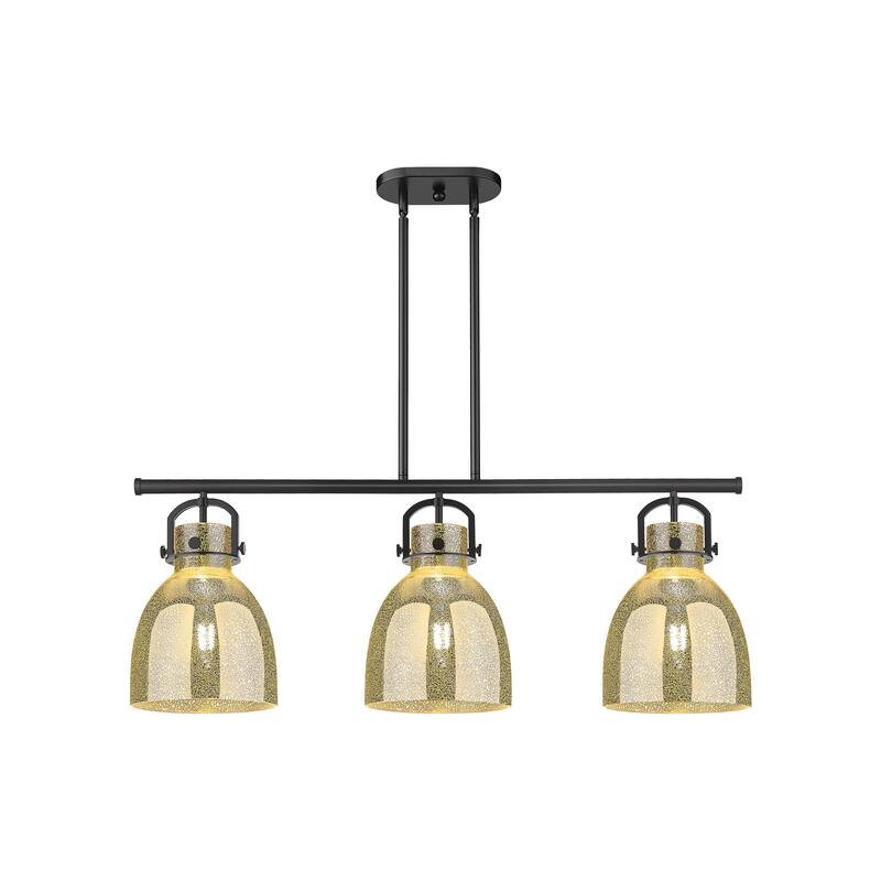 Innovations Lighting Urban Downtown - Newton Bell - 3 Light 42" Stem Hung Arched-Frame Island Light