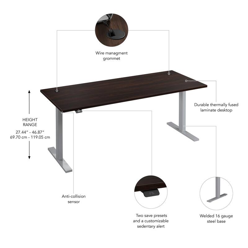 Bush Business Furniture Move 60 Series 72x30 Adjustable Standing Desk