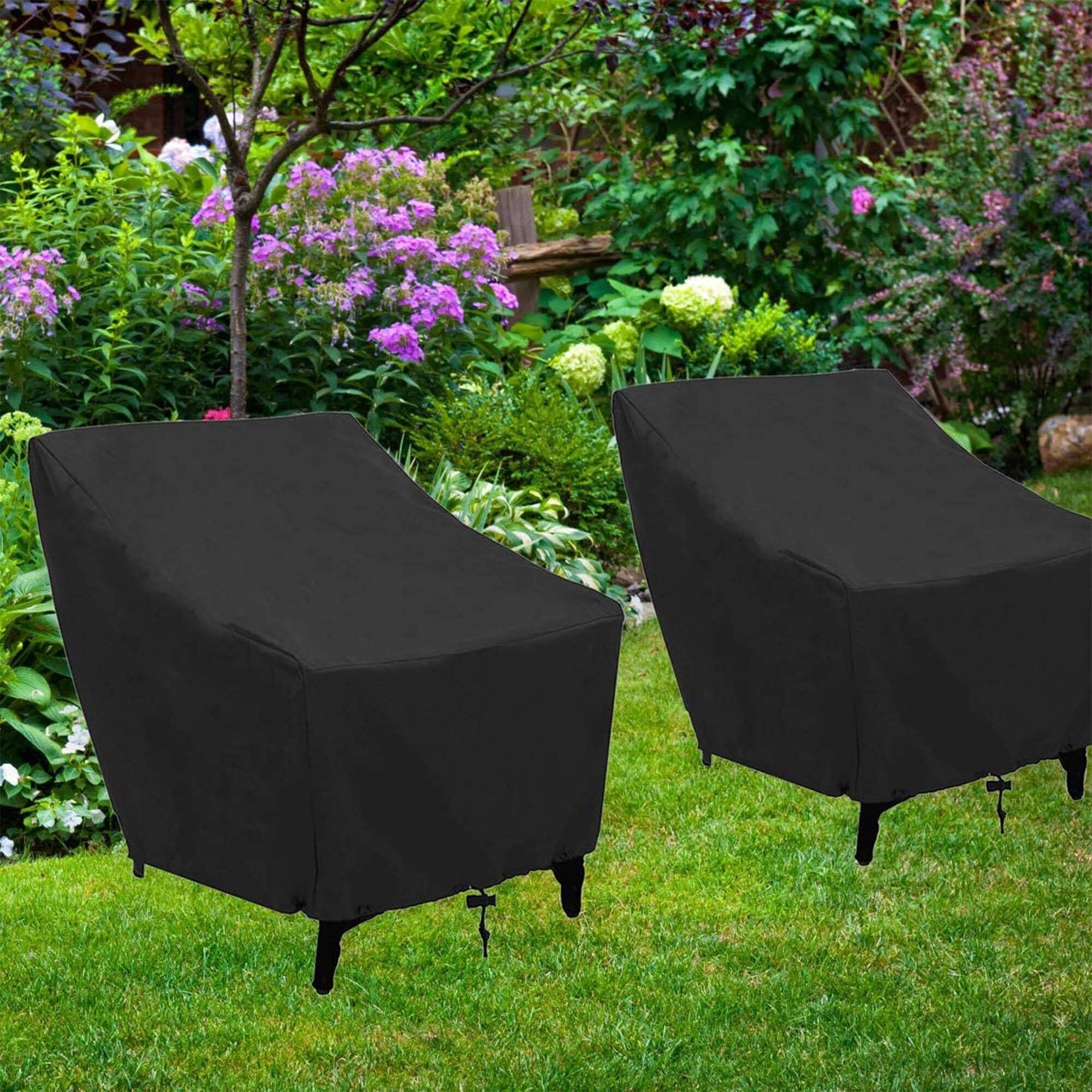 New Strong Stacking Chairs Cover Garden Black Waterproof Stacking Chair Cover 