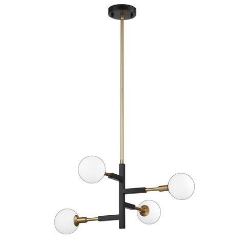 Ambience 4-Light Black and Brass Pendant