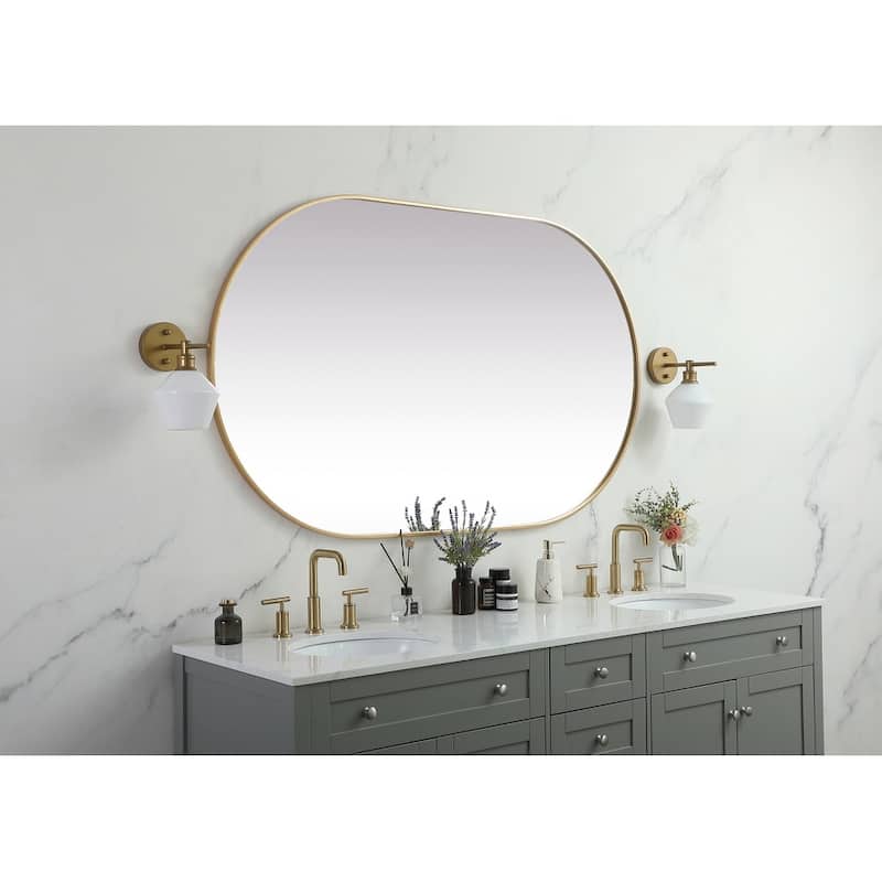 Indigo Home Metal Frame Oval Mirror 36x60 Inch