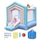 preview thumbnail 1 of 20, Gymax Kids Bounce House w/ Slide Basketball Rim Inflatable Basketball without Blower - Without Blower