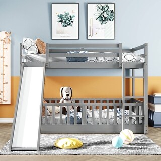 Twin Over Twin Bunk Bed with Slide and Ladder - Bed Bath & Beyond ...