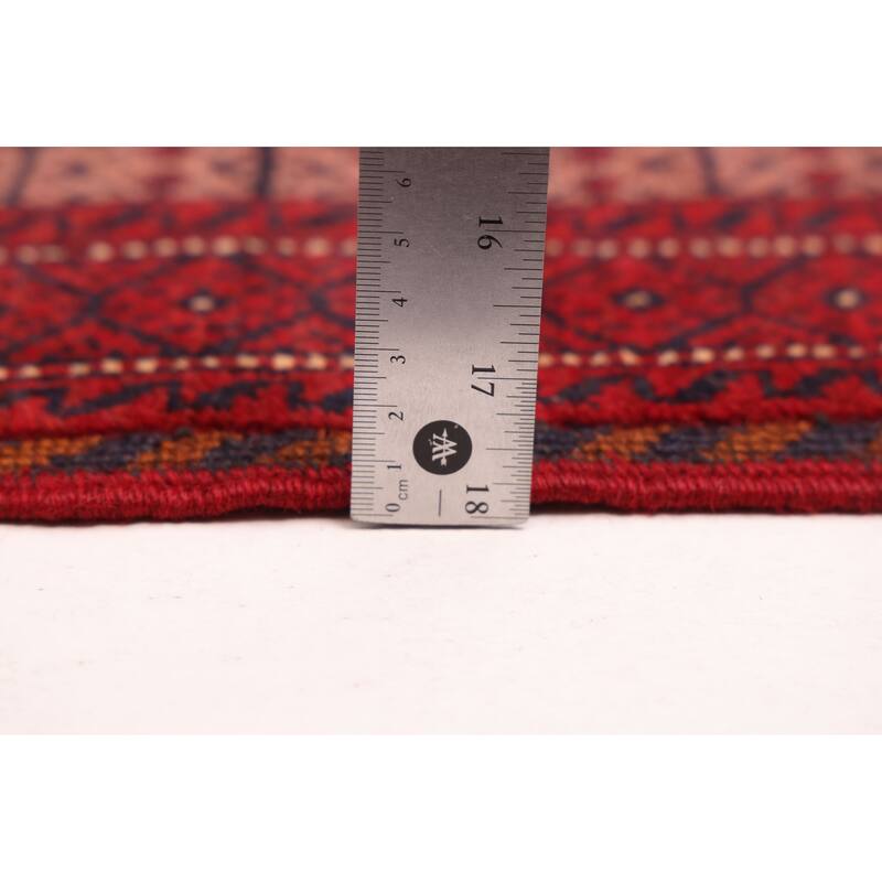 ECARPETGALLERY Hand-knotted Teimani Dark Navy, Red Wool Rug - 3'8 x 6'3