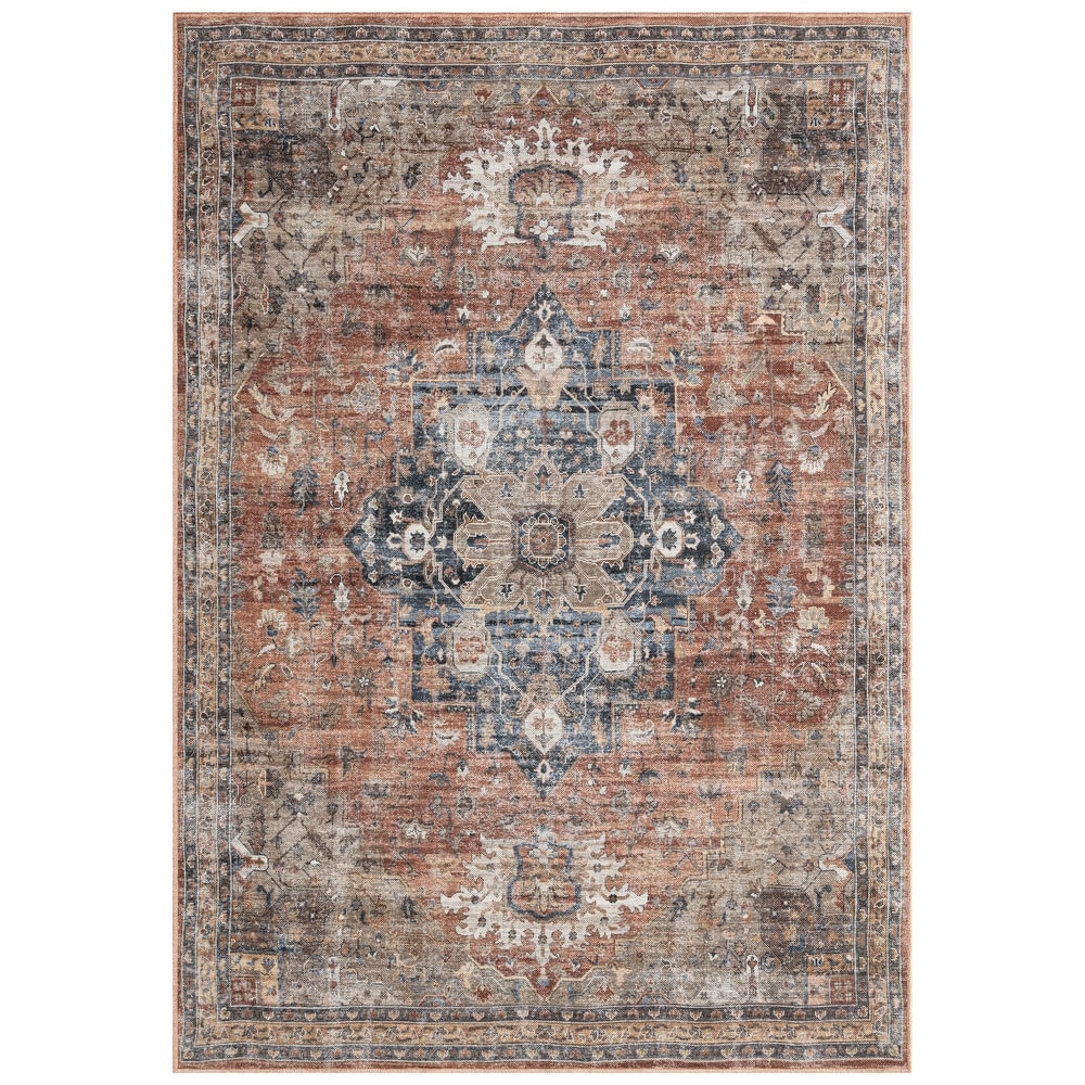 Everwash Callaghan Esther Bohemian Medallion Machine Washable Area Rug