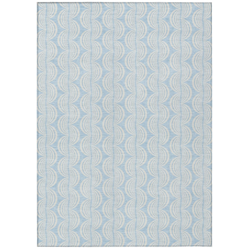 Machine Washable Indoor/ Outdoor Wavy Modern Chantille Rug