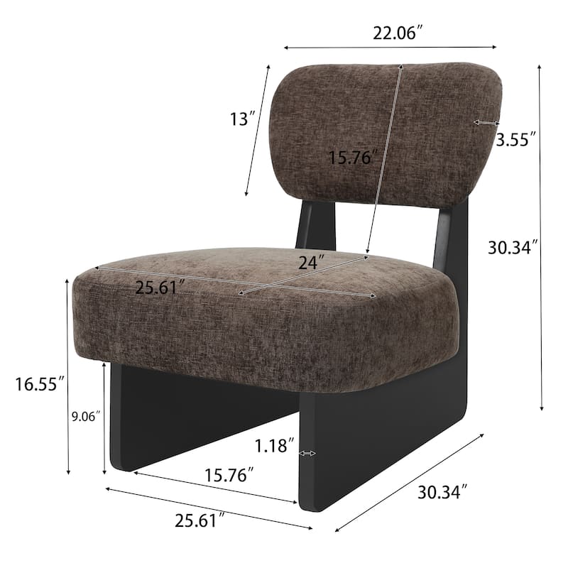 Christopher Knight Home -Vincent Polyester Upholstered Lounge Chair with Solid Wood Base（Set of 2）