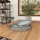 preview thumbnail 11 of 19, Gray Metal Galvanized Oval Living Room Decor Tray with Rust Handles (Set of 3)