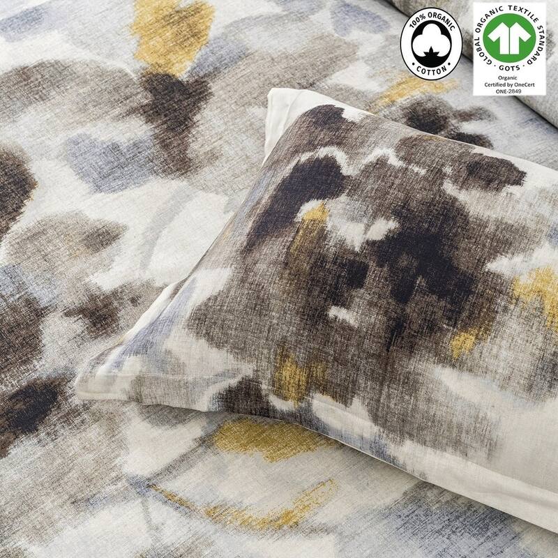 A1HC Reversible Print Organic Cotton Pillowcase, GOTS Certified, Wrinkle Resistant, Long Staple Cotton, 21" x 30" (Set Of 2)