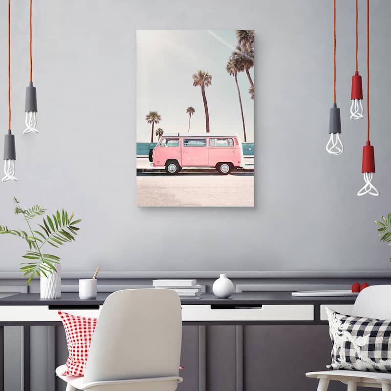 Pink Van by Sisi and Seb Canvas Art Print
