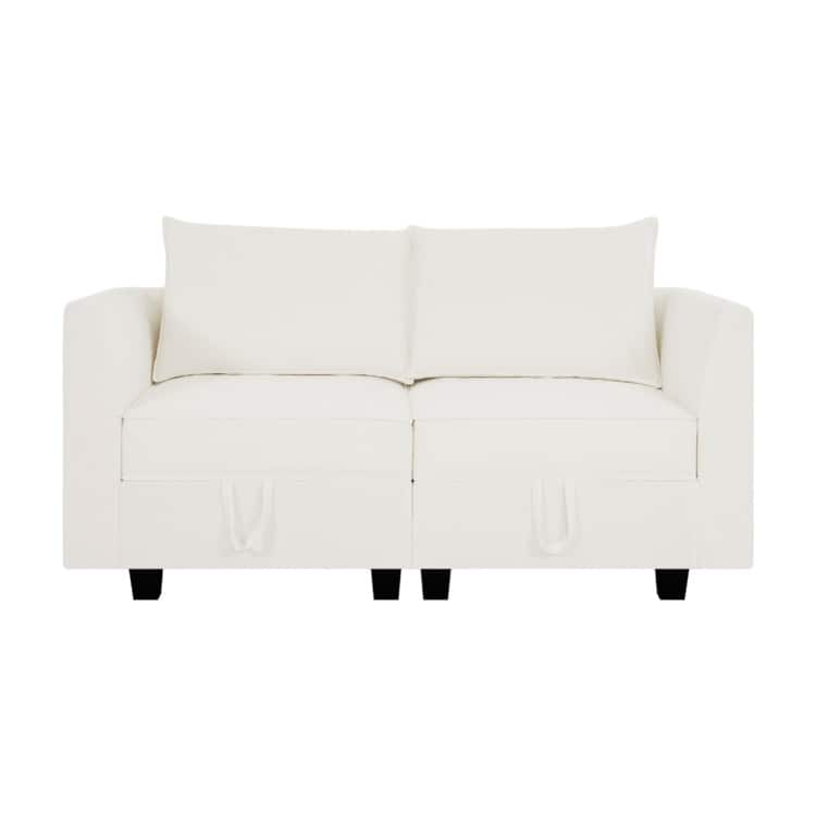 Modern DIY Collection - Modular Sectional Loveseats with Ottomans, DIY Sectional Couch for Office, Living Room