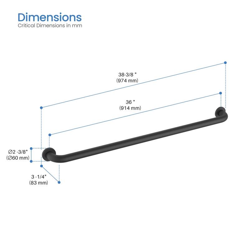 36-Inch Stainless Steel Bathroom Safety Grab Bar