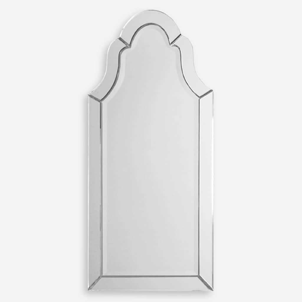 Unframed Beveled Arch Wall Mirror - 44" - Silver