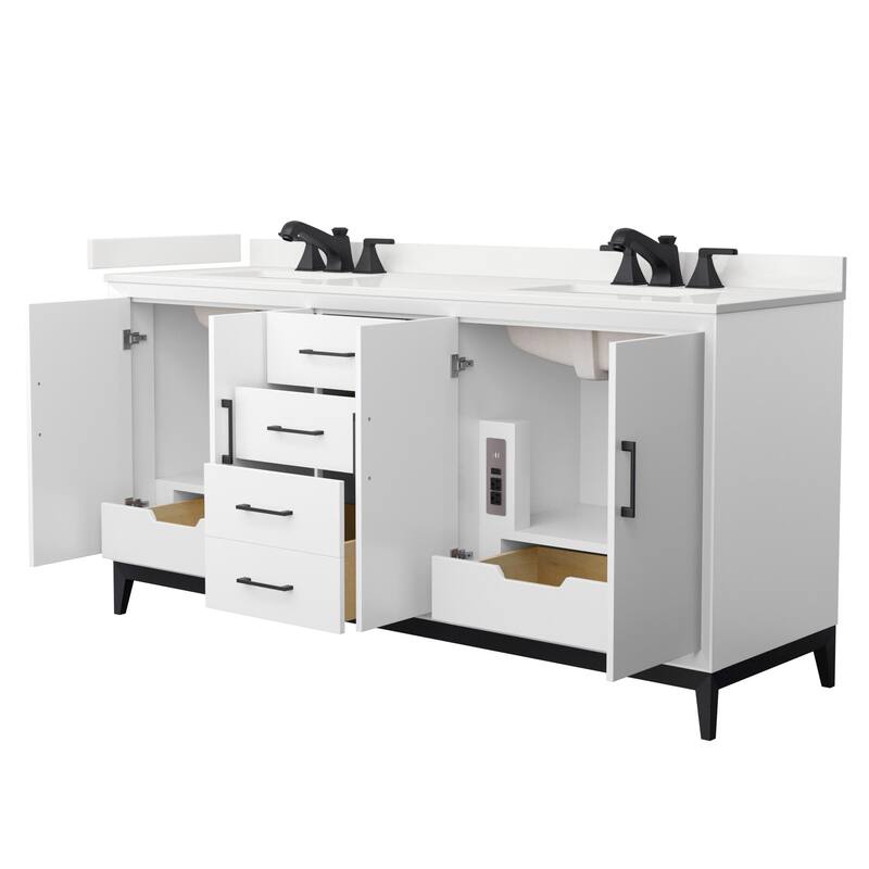 Wyndham Collection WCH818172D-QTZ-US3MXX Amici 72" Free Standing
