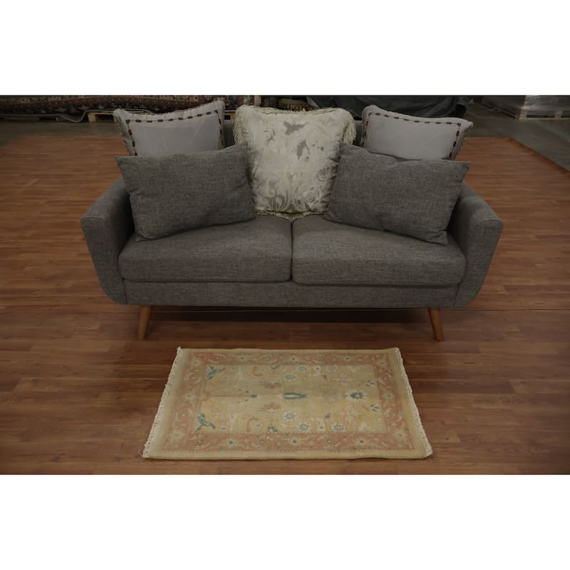 Hand Knotted Oriental 100% Wool Carpet Traditional All-Over Brown Ziegler Area Rug - 3' 1'' X 1' 11''