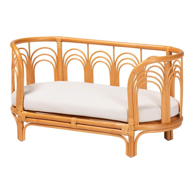 Nariko Bohemian Light Honey Rattan Pet Bed - Honey