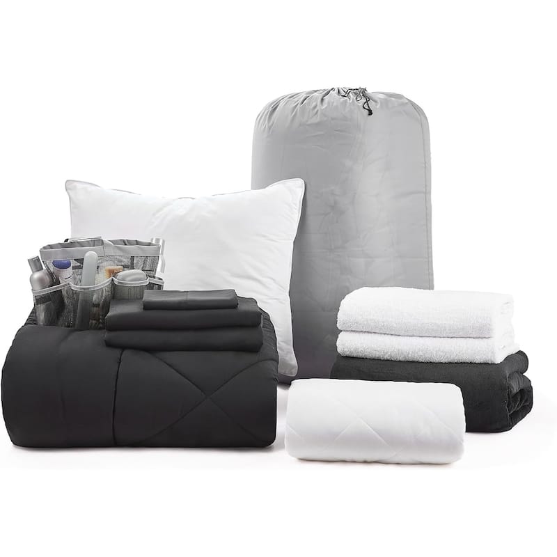Porch & Den Harglow Black Twin XL College Dorm Bedding Set - Black - Twin XL