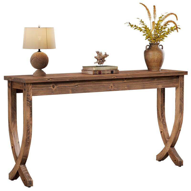 Solid Wood Console Table Farmhouse Sofa Couch Table for Entryway