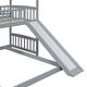 preview thumbnail 14 of 18, Grey Twin Over Twin Wood House Bunk Bed with Two Drawers and Slide