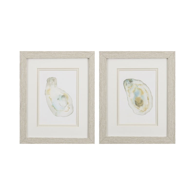 Oyster S/2 Framed Art Under glass - 11 X 09 X 1