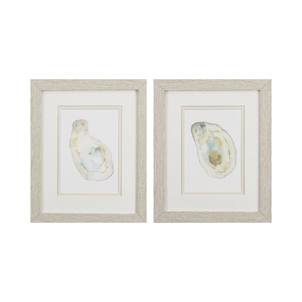 Oyster S/2 Framed Art Under glass
