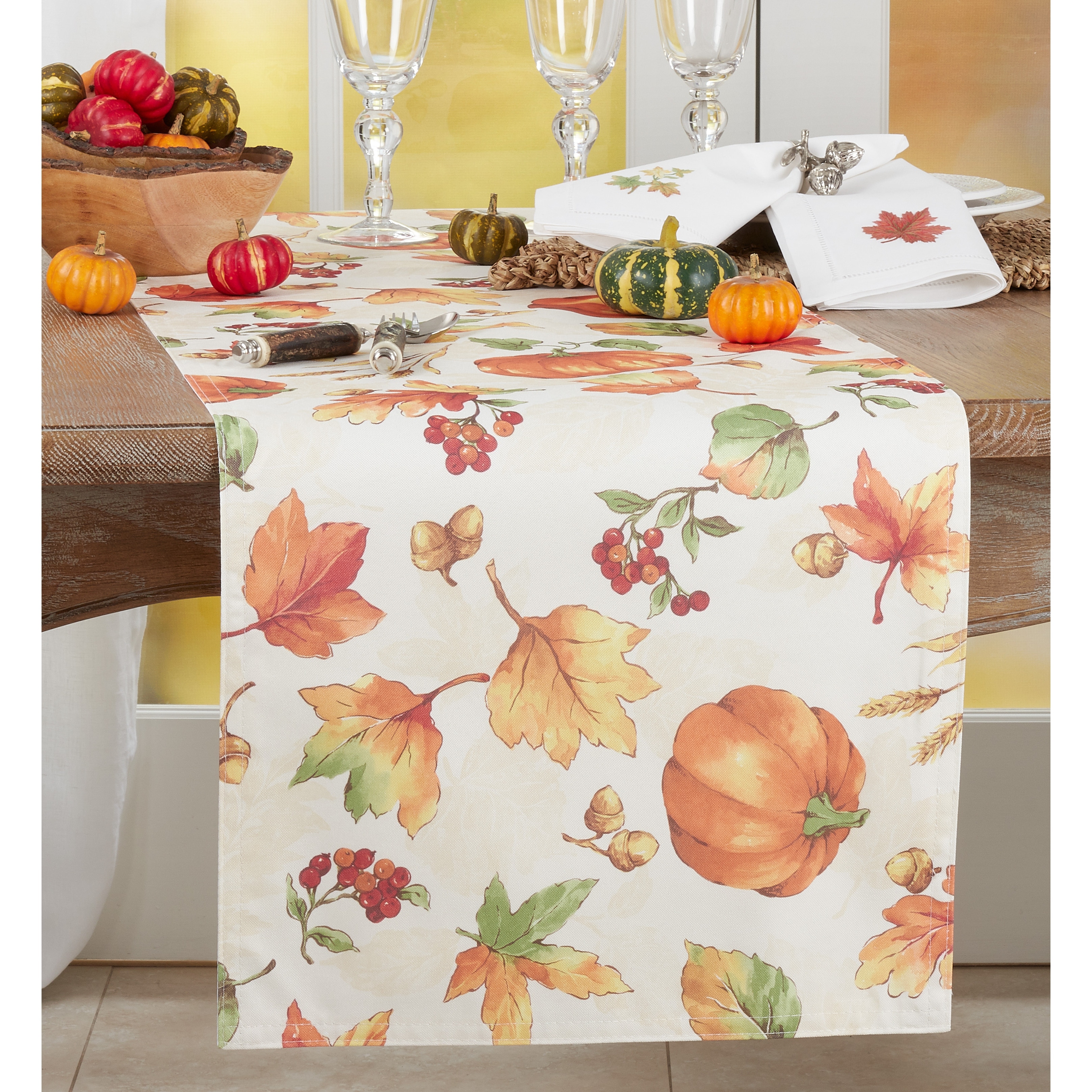 Table Runner With Fall Pumpkin Design