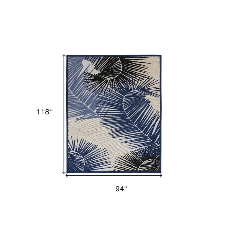 HomeRoots Palm Leaf Contemporary Rectangle Outdoor Rug - 8' X 10'