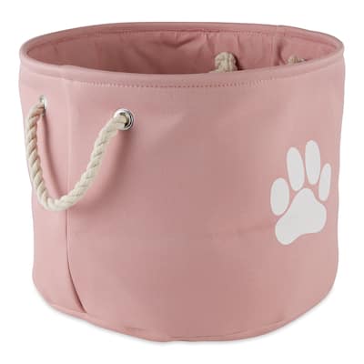 DII Polyester Pet Bin Paw Black Rectangle Large