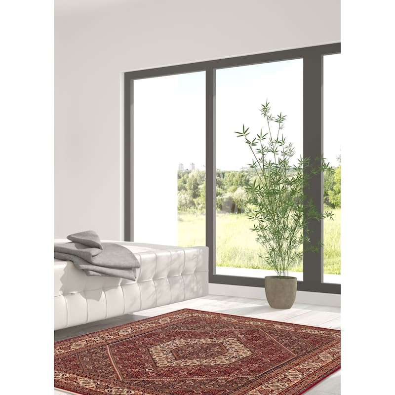 ECARPETGALLERY Hand-knotted Bijar Red Wool Rug - 6'6 x 7'11